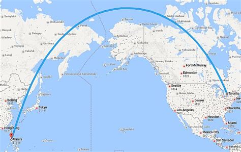 Manila, Philippines to Toronto, Canada .